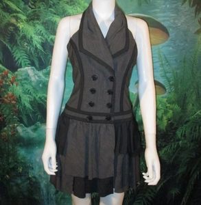 Women's BEBE Halter  Button Up Dress Sexy size 6